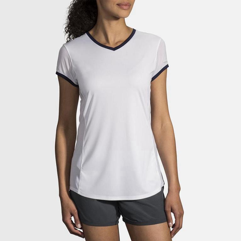 Brooks Stealth Womens Short Sleeve Running Shirt Ireland White (RISO-19205)